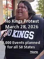 The ''No Kings'' nationwide protests, scheduled for Saturday, March 28, 2026 already have 3,000 community events planned in all 50 states and every U.S. congressional district. That surpasses the last No Kings protest in October, which drew seven million people for the one-day event, by several hundred locations, and organizers are hoping to have twelve million attendees. This woman will be there to say she hates Donald Trump, but can't explain why.